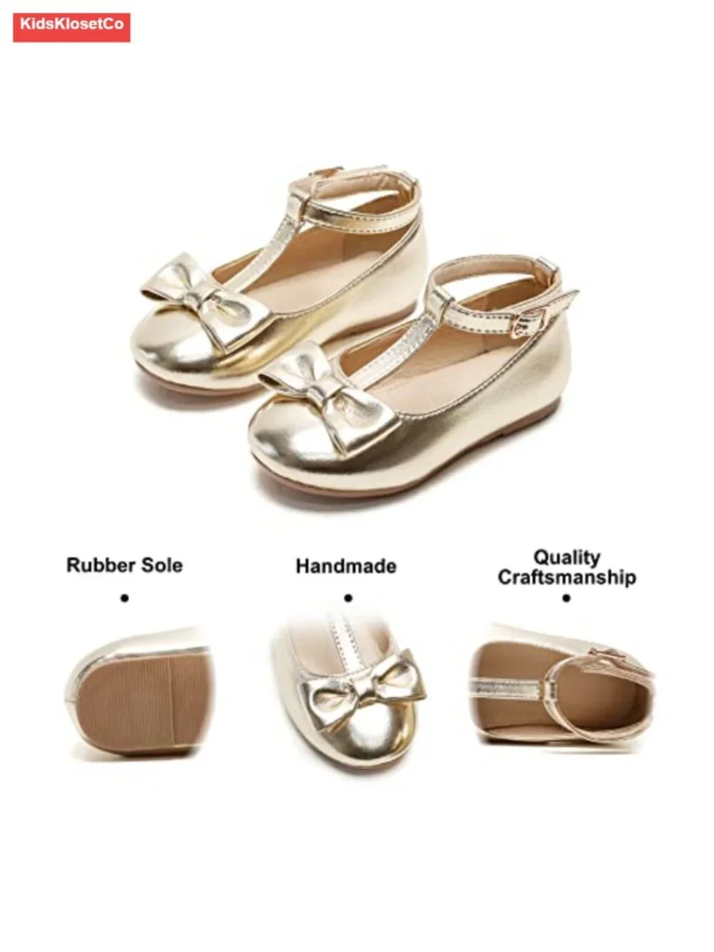 Toddler Mary Jane Flats with Hook & Loop Closure - Dress Shoes Wedding Party